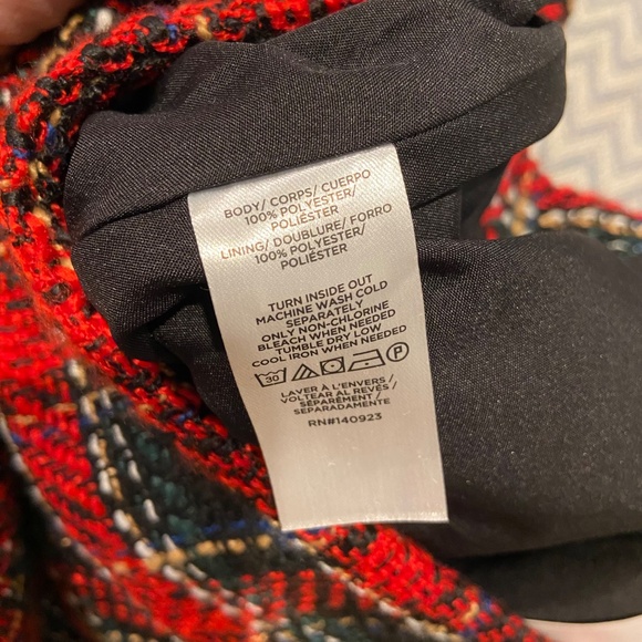 LOFT Red Plaid Tweed Mini Skirt – Size 2, NWT - Picture 6 of 10